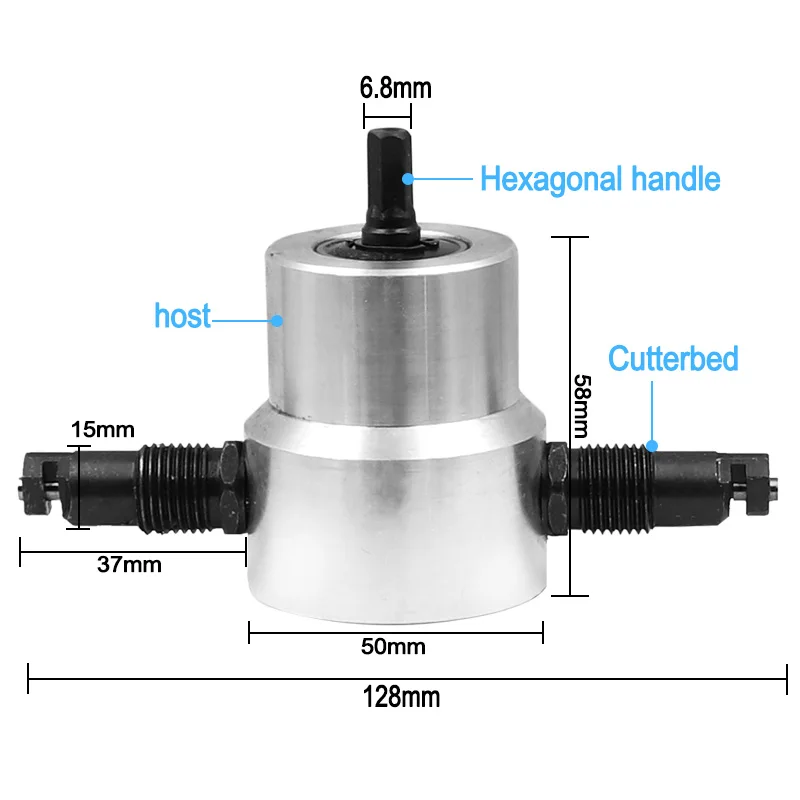 Double-Headed Sheet Metal Cutting Machine Saw Tool Electric Cutter Save Effort Nibbler Punching Shear For Iron Sheet W/Wrench