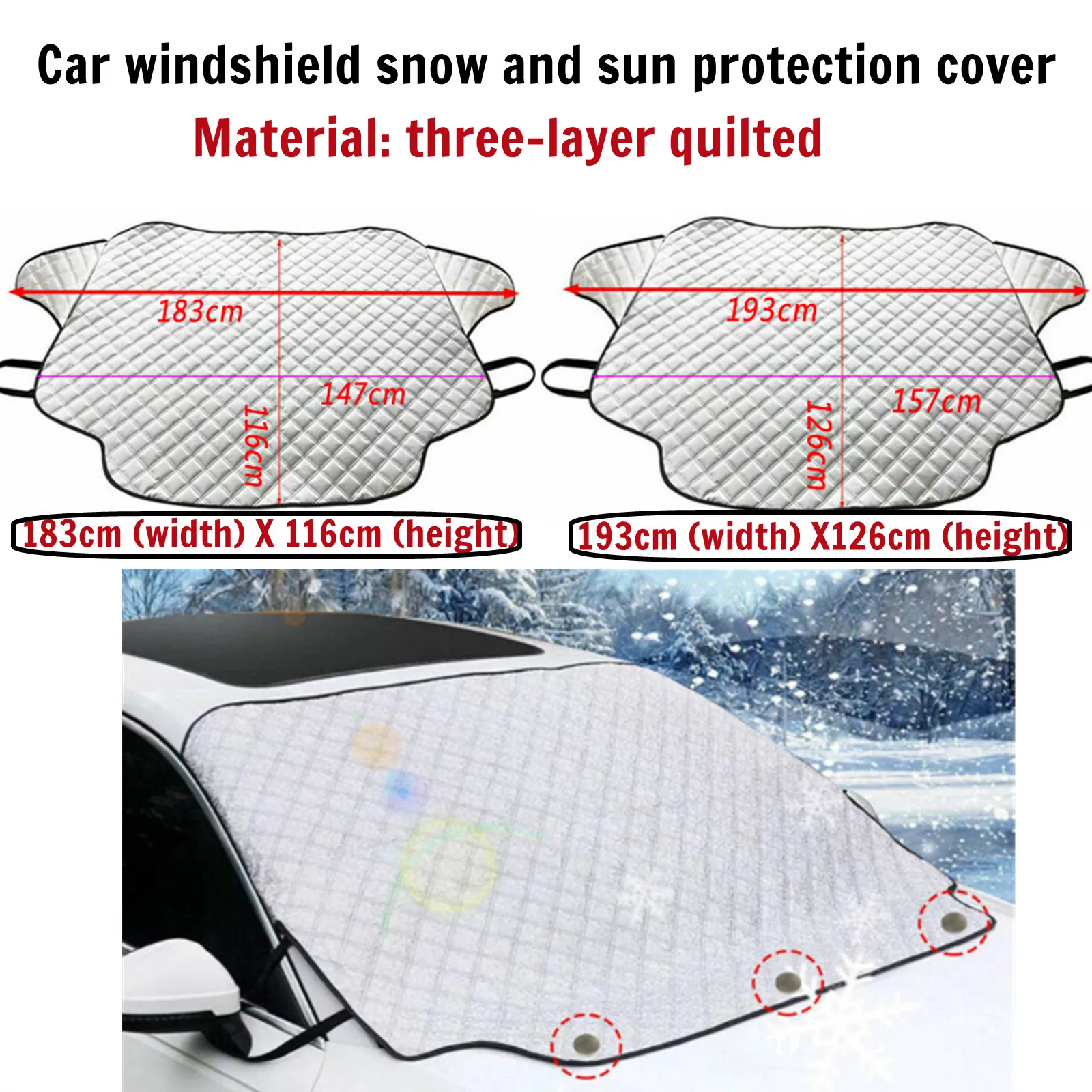 

1pc Car windshield snow and sun protection cover car Winter Ice Frost Guard Sun Shade Windshield Protector Cover accessories
