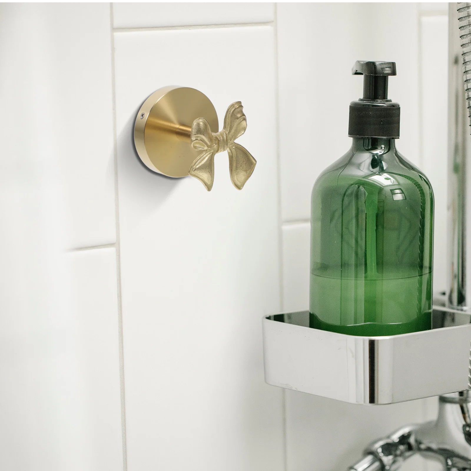 

Brass Wall Hooks Creative Bow Knot Design No Drilling Entryway Hanger Kitchen Towel Robe Clothes Hook Decorative Wall Mount