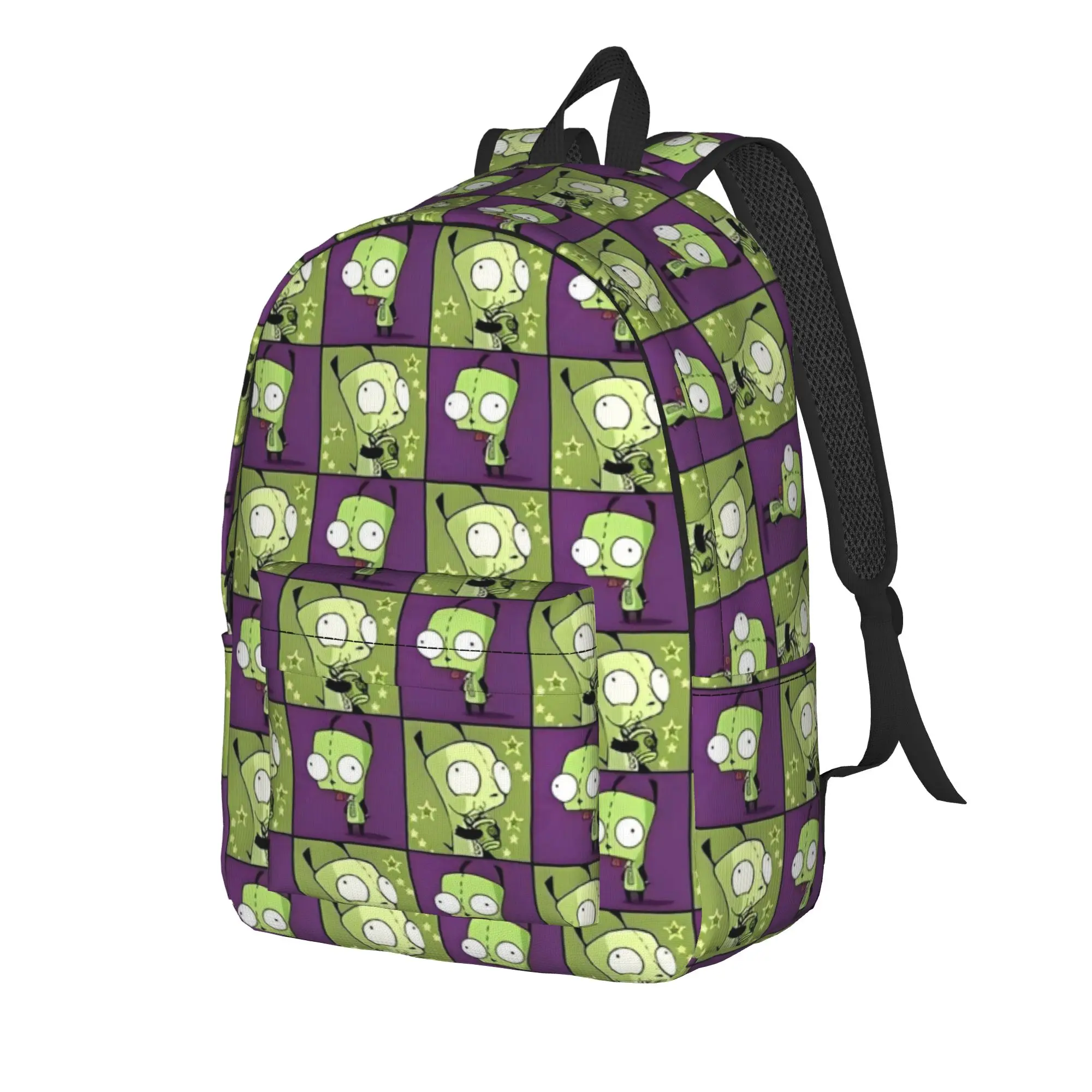 Invaders Zims Gir Cartoon Casual Backpack Gift Student Work Daypack for Men Women Laptop Canvas Bags