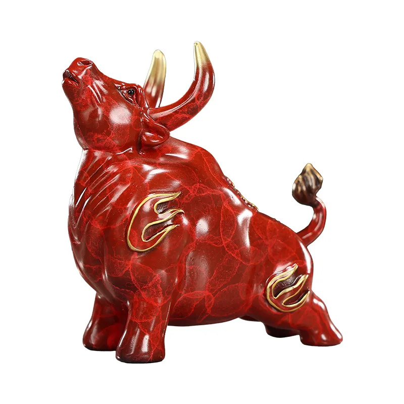 

Color copper bull ornament, home office Wangshi cow desktop