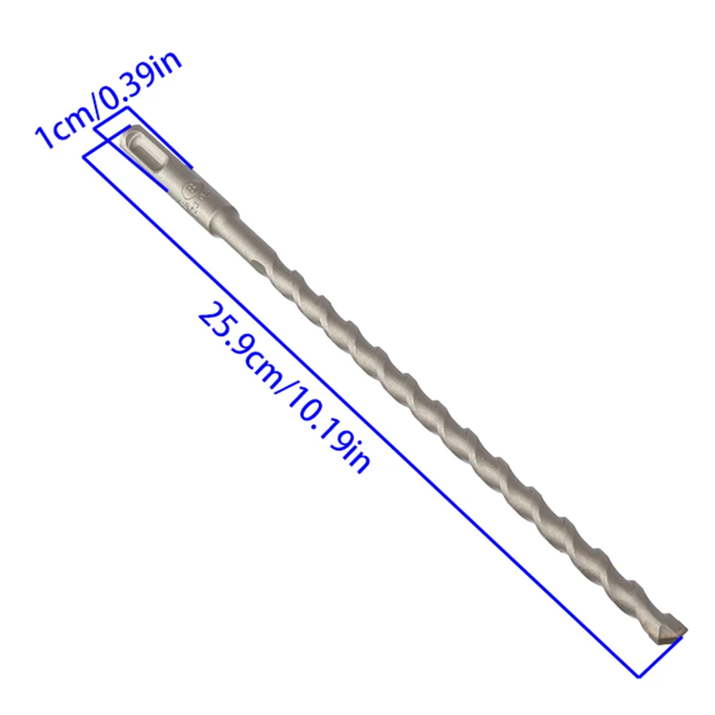 1 個 8mm 丸頭電動ハンマードリルビット 260mm コンクリート穴あけ、壁穴あけ用の 2 つの穴と 2 つの溝、耐久性