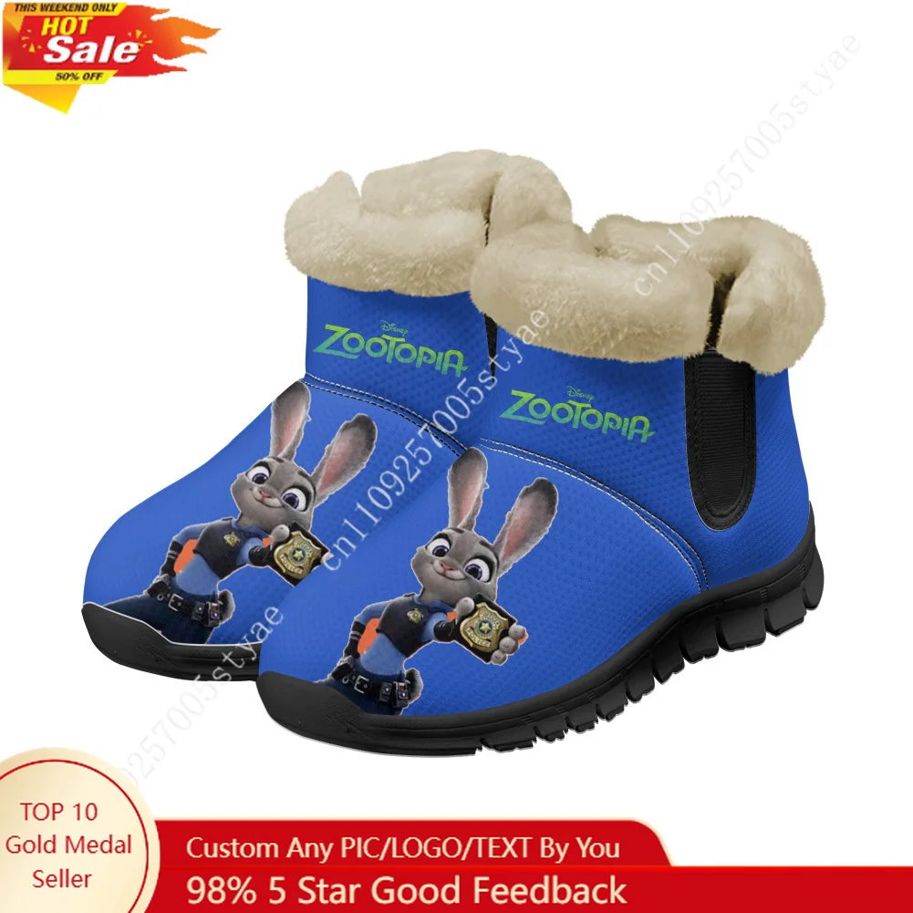 

Disney Zootopia Judy Hopps Officer Snow Boots Mens Womens Shoes Keep Warm Plush Outdoor Sports Shoes Custom Sports boots
