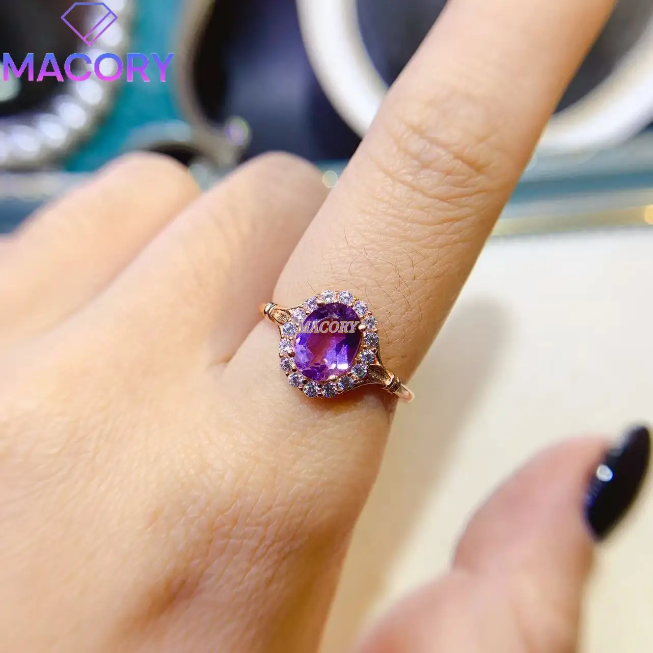 여성용 천연 오팔 반지, 925 스털링 실버, 클래식하고 심플한, 인증서가 있는 고품질 주얼리 6 ✖️ 8mm