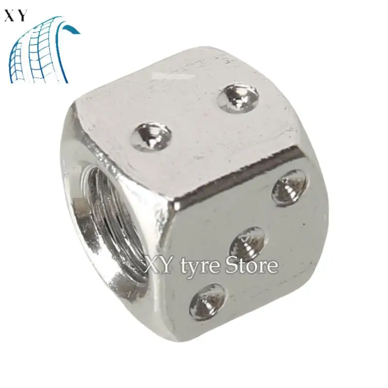 ATV Go-Kart Tires | Cool Accessory Scooter Universal 12mm Dice-Shaped Aluminum Valve Caps - Fit Motorcycle