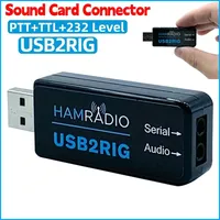 USB2RIG Radio USB Sound Card Connector PTT with VOX Control Radio Sound Card Audio Adapter for KENWOOD YAESU ICOM Business Radio