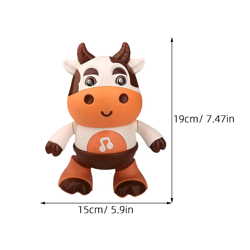 Muzikaal licht Koe Kinderen Kruipen Leren Elektrisch kalf Speelgoed Schommeldier Grappig geluid Verlicht Vroeg leren Voor