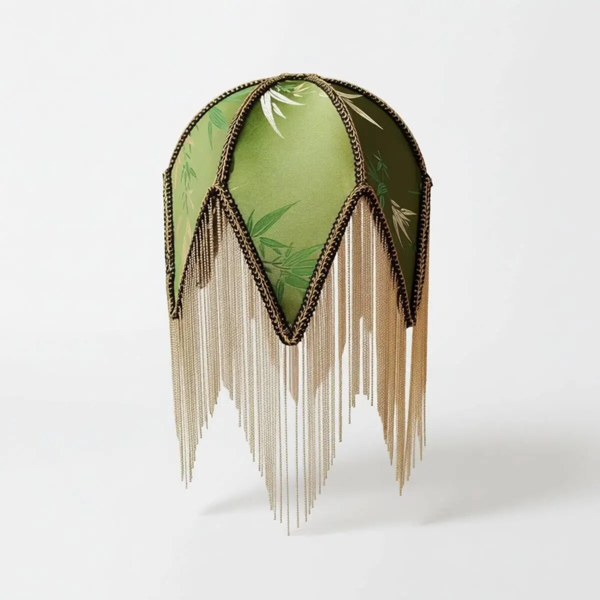 

Tassel lampshade -green bead fine tassel table lamp lampshade, 18cm artistic living room fabric lamp changing accessory,