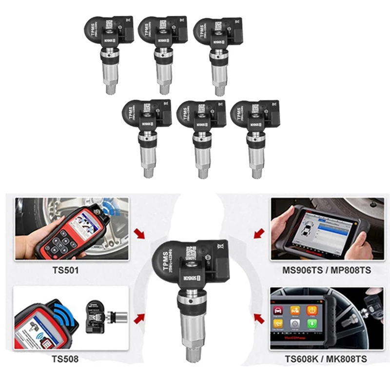

6Pcs Programmable Maxitpms Tire Pressure Sensor For Autel Tool TS408 TS508 ITS600 315MHZ+433Mhz 2 In 1 MX Sensor Monitor