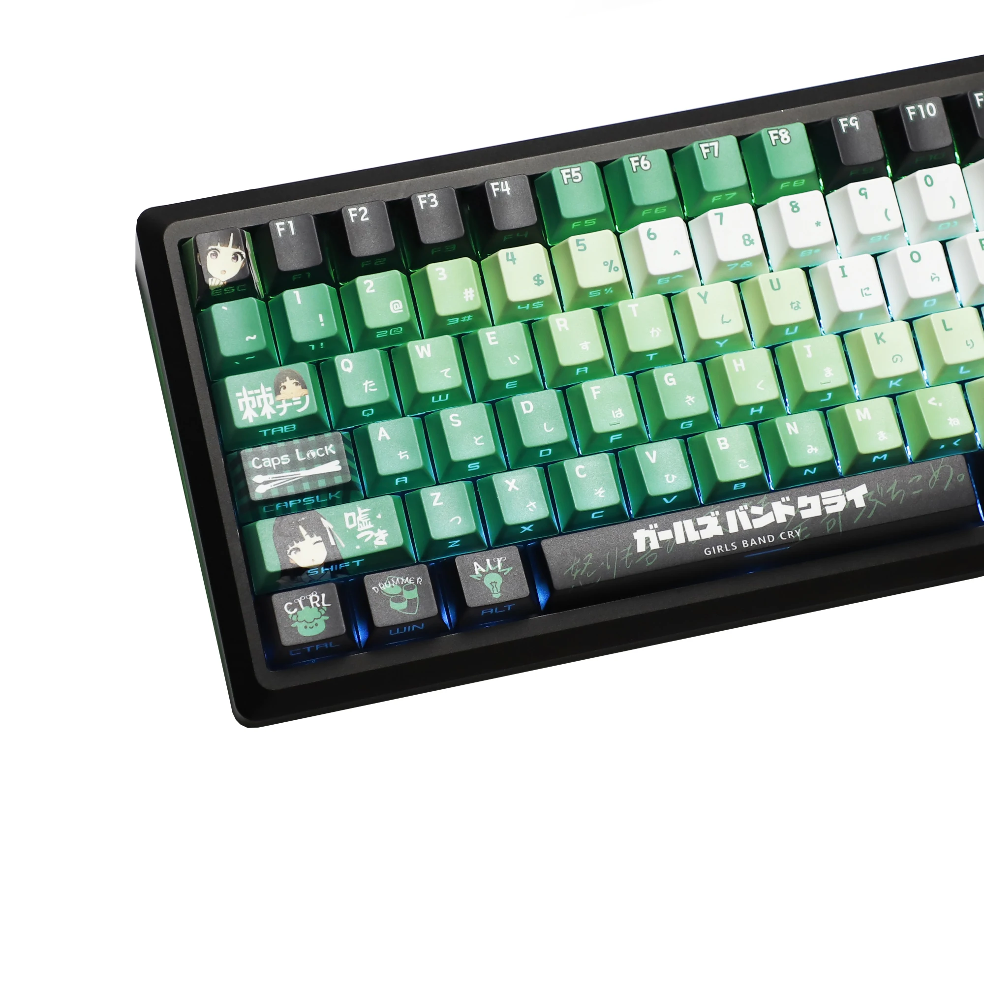 

YMDK Аниме Девушка Тема PBT Sidelit Shine Through Cherry Profile Dye Sub Колпачки для механической клавиатуры 61/64/75/87/98/104/108 MX