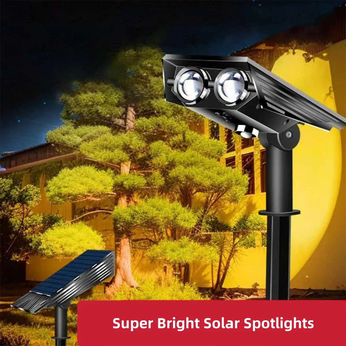 Super Bright LED Solar Spotlights Outdoor Waterproof Solar Powered Lamp Balcony Garden Lawn Landscape Path Decorative Lighting