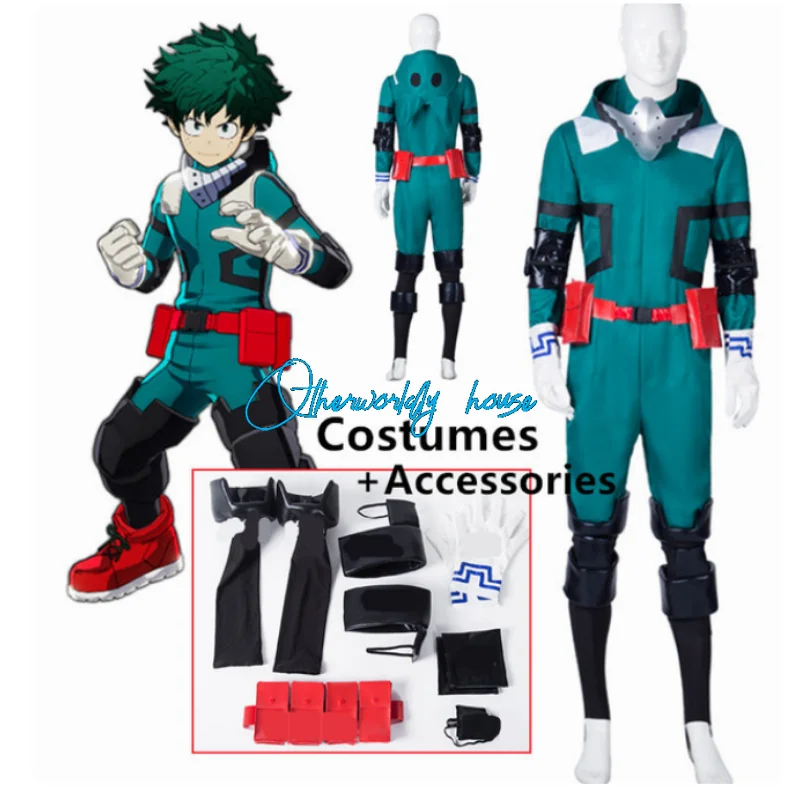 Anime My Hero Academia Midoriya Izuku Cosplay Jumpsuit Carnival Uniform Halloween Costumes Unisex Boku No Hero Battle Wig Suit