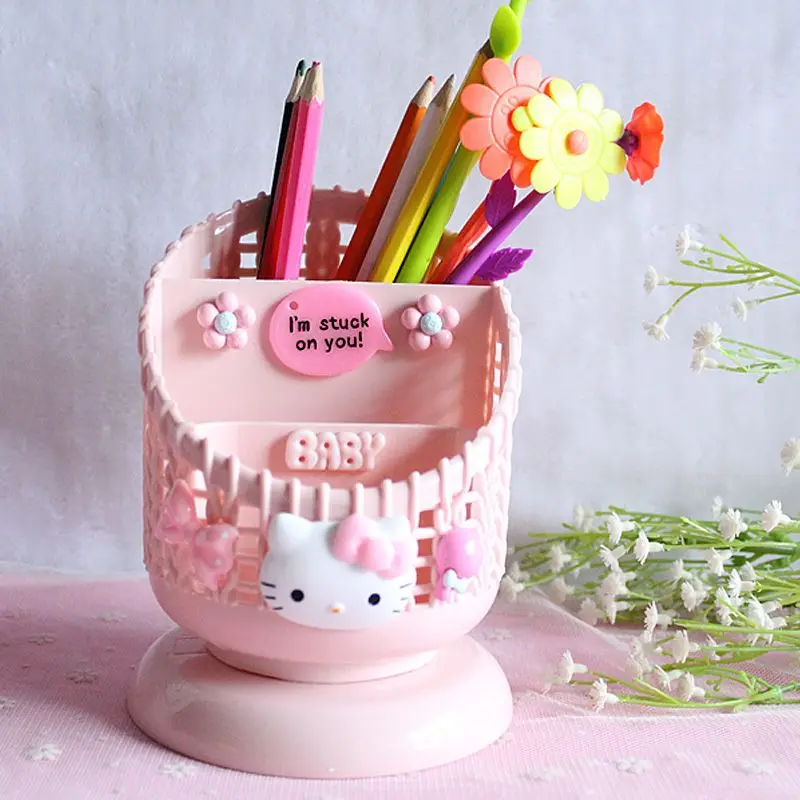 

Sanrio Kawaii Anima Hello Kitty Pen Container Cute Sweet My Melody Cartoon Large Capacity Storage Bin Lovely Gifts for Girls