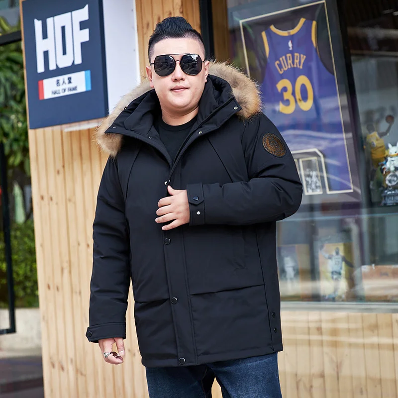 Very Warm Thicken White Duck Down Jacket Men Parkas 10XL 8XL 6XL Plus Size Winter Big Fur Collar Hooded Coats Outdoor Clothes