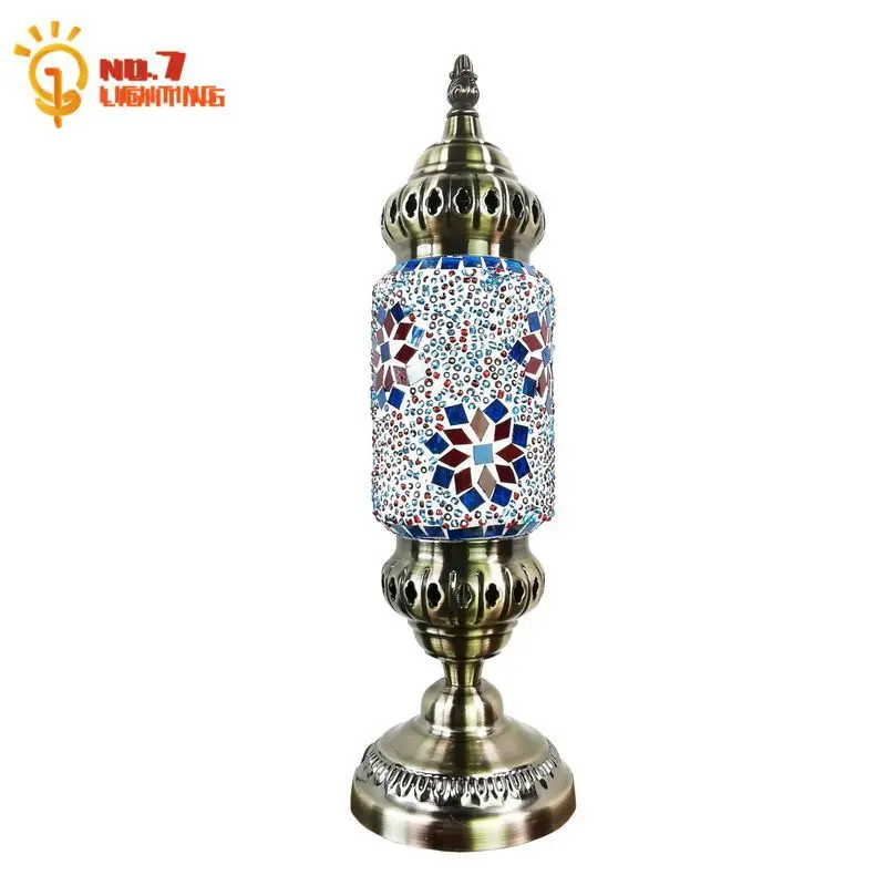 Southeast Asia Exotic Turkey Vintage Retro Table Lamp Iron Art Glass Decorative Desk Light Living/dining Room Bedroom Cafe Hotel