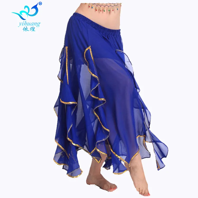 1 قطعة/الوحدة امرأة الموضة الكشكشة تنورة الرقص الشرقي سيدة الشيفون أداء الرقص تنورة