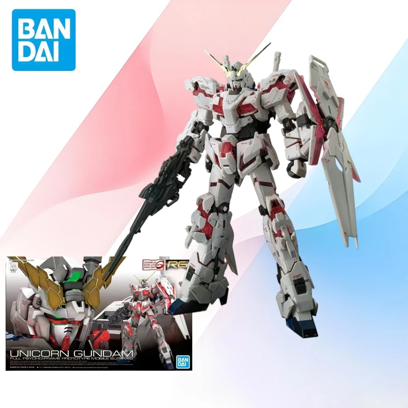 

Low price New In Stock BANDAI Original Box RG 1/144 UNICORN GUNDAM Action Figure Model Toy Gift for Kids Foam Box Packaging