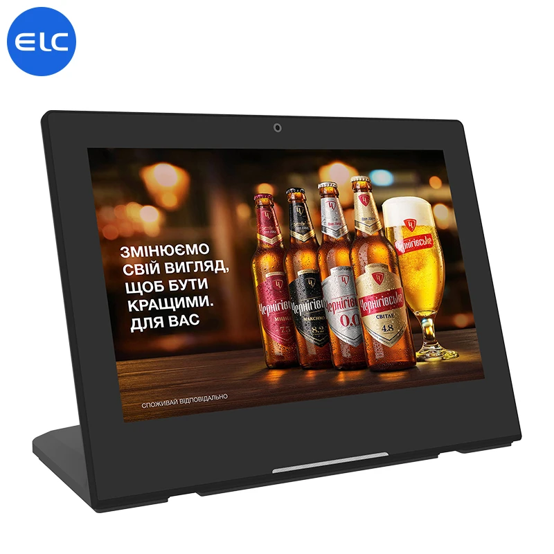 WL1018T(2024) Desktop L shape RK3568 android touch screen option NFC POE tablet for restaurant menu ordering