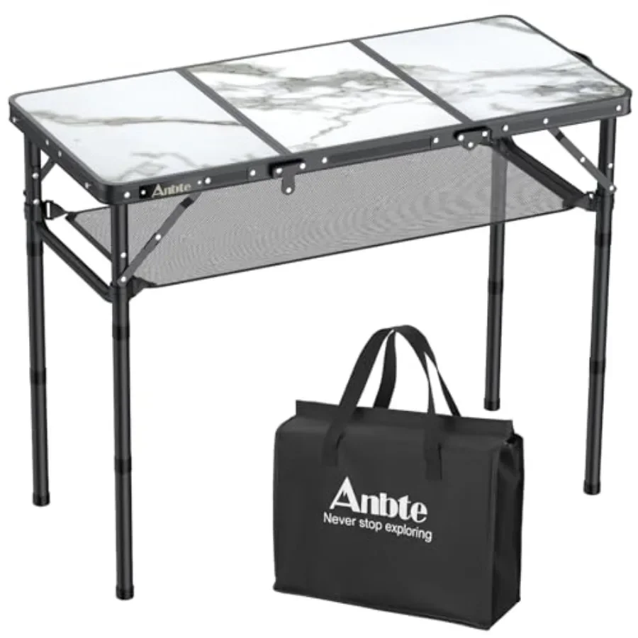 

Folding Camping Table for Outdoor Indoor Travel Camping Picnic BBQ, Aluminum, Silver, Lightweight with Adjustable Height up to