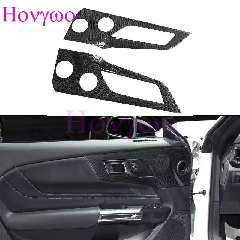 

For Ford Mustang 2024up Real Carbon Fiber Inner Door Horn Panel Decorative Cover Interior Modification Accessories