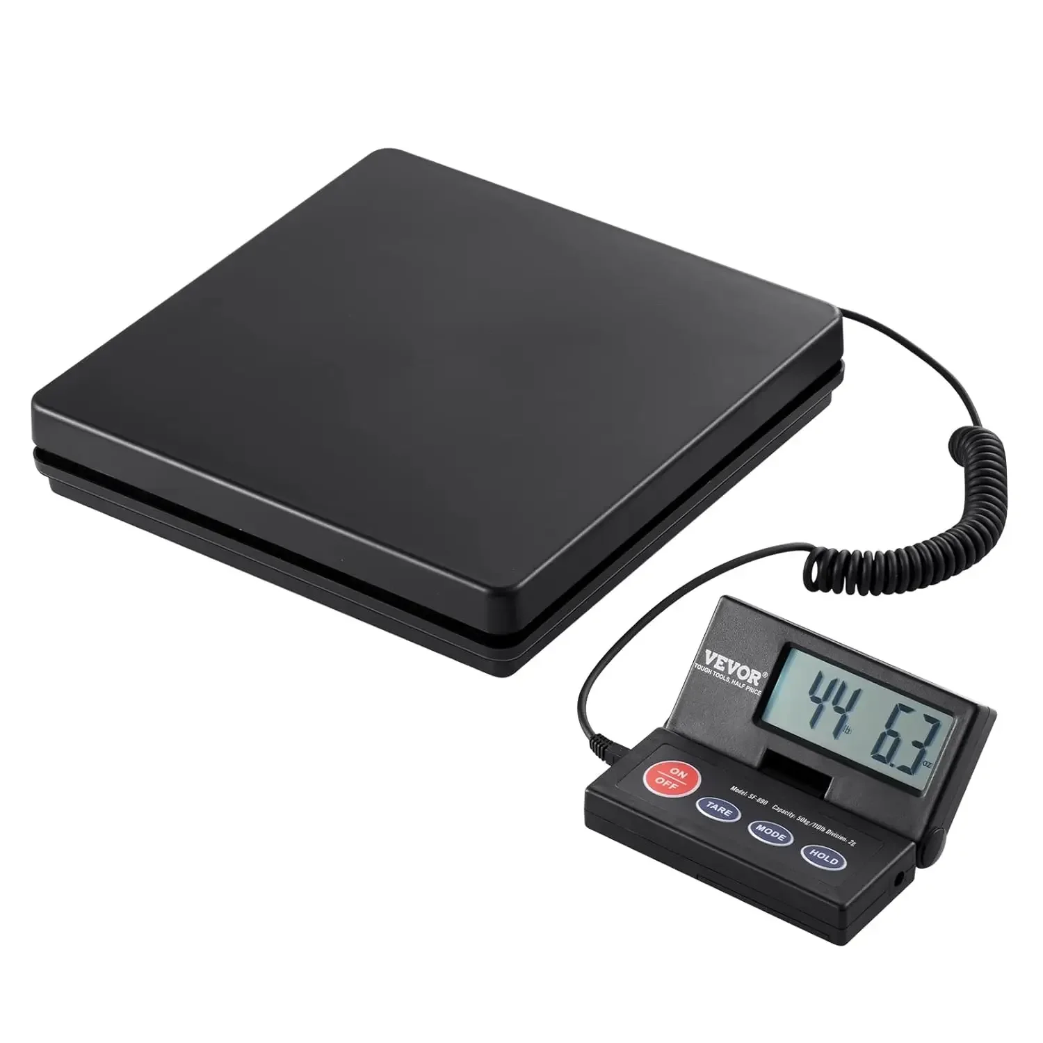 Digital Shipping Scale, 110 lbs x 0.07 oz. Heavy Duty Postal Scale with Timer, Tare, Hold Function, 90° Foldable LCD Screen