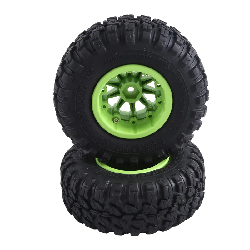 

Excellenttqualityy-4PCS 118X44mm 2.2 Inch Rubber Tyres & Plastic Beadlock Wheel Rim For 1:10 RC Rock Crawler Axial SCX10 RR10 RC