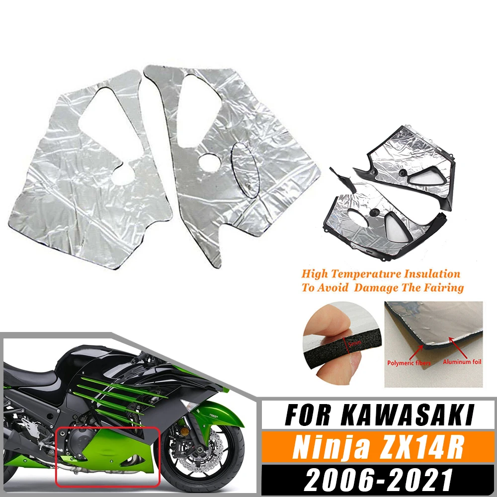 

For Kawasaki Ninja ZX14R 2006-2021 ZX-14R Motorcycle Accessories Pre-Cut Belly Fairing Heat Shield Mat Insulation Protection