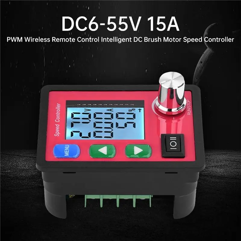 B04C-2X 12V Voltage Regulator PWM DC Motor Speed Controller PWM 12V 24V 48V Amp Display Remote Control Forward Reverse