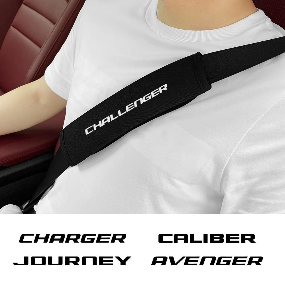 2PCS Car Seat Belt Cover Pad Auto Accessories For Dodge Ram 1500 2019 Journey Nitro Caravan Caliber Challenger Srt Grand Caravan