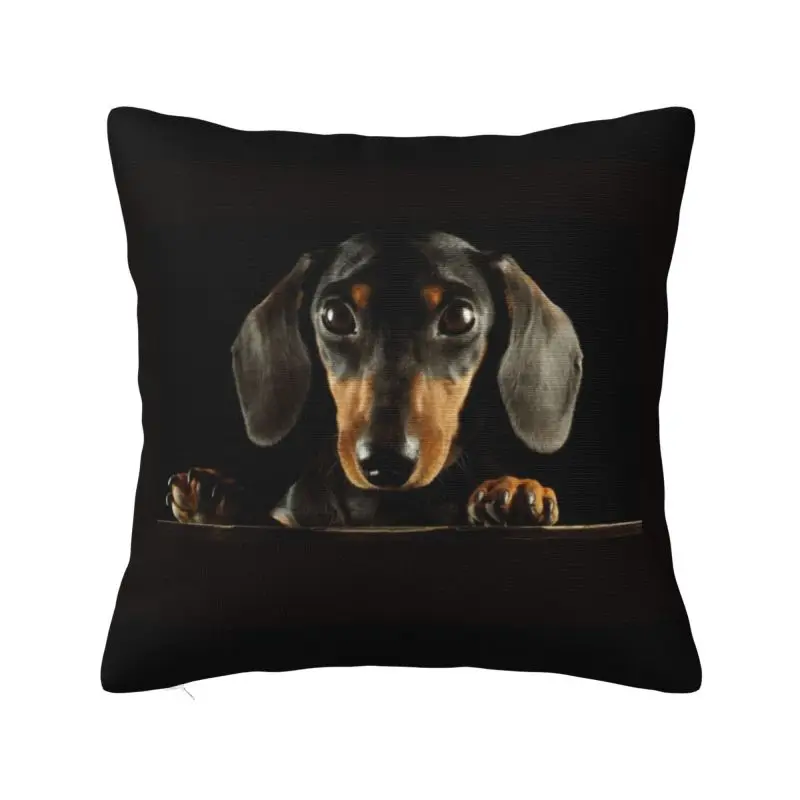 Cute Dachshund Dog Throw Pillow Case Decorative Puppy Pet Luxury Cushion Cover Square Pillowcase