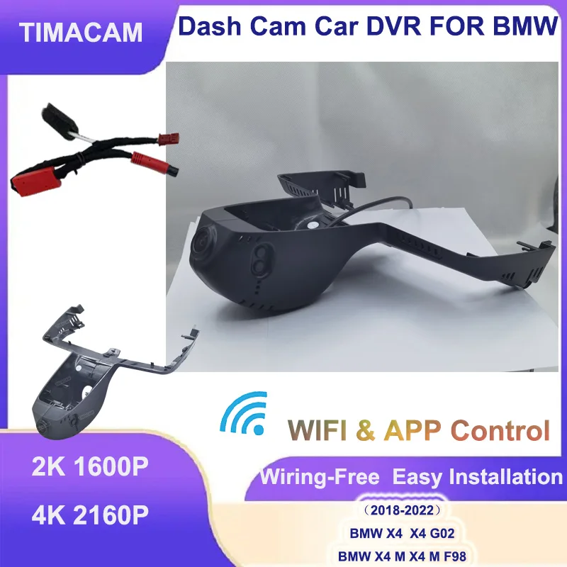 

New 2K 4K Wifi 2160P Car DVR Dash Cam Front and Rear Driving Recorder for BMW X4 G02 for BMW X4 M F98 2018 2019 2020 2021 2022