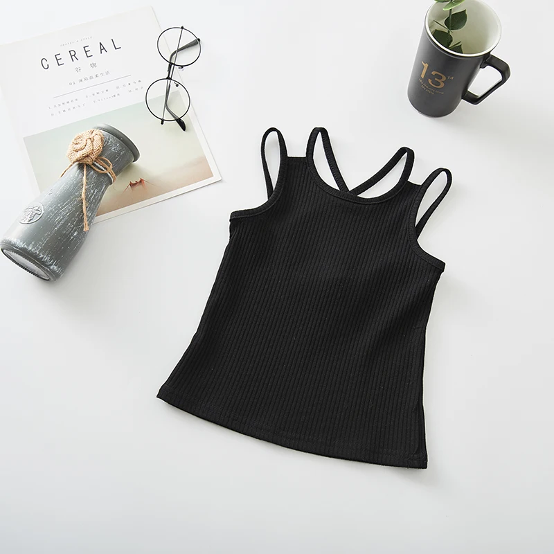 جديد الصيف طفل الفتيات بروتيل 2-6Y الأطفال عادية الصلبة سترة مرنة الفتيات قمصان القطن الملابس الداخلية الطفل تيز