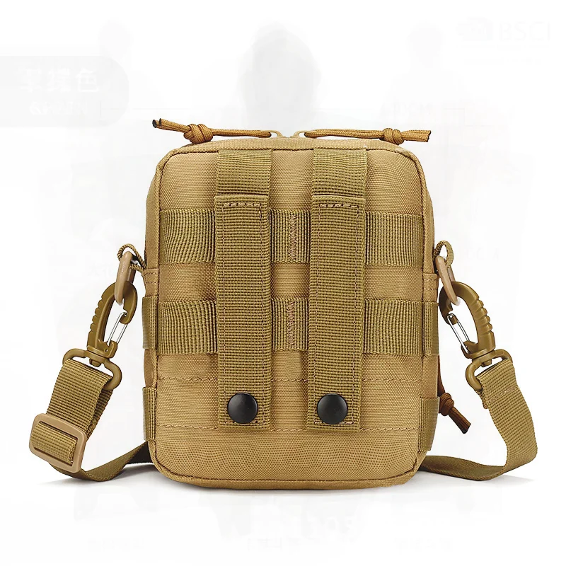 Military Camouflage Waist Bag for Outdoor Sports Travel Crossbody Shoulder Small Hanging Bag Oxford Cloth Casual One Size
