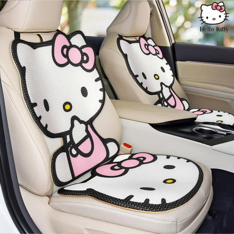 New Sanrio Hello Kitty Car Cover Cushion Protector Summer Anime Pad Accessories Cute Cartoon Protect Cushion Breathable Pad