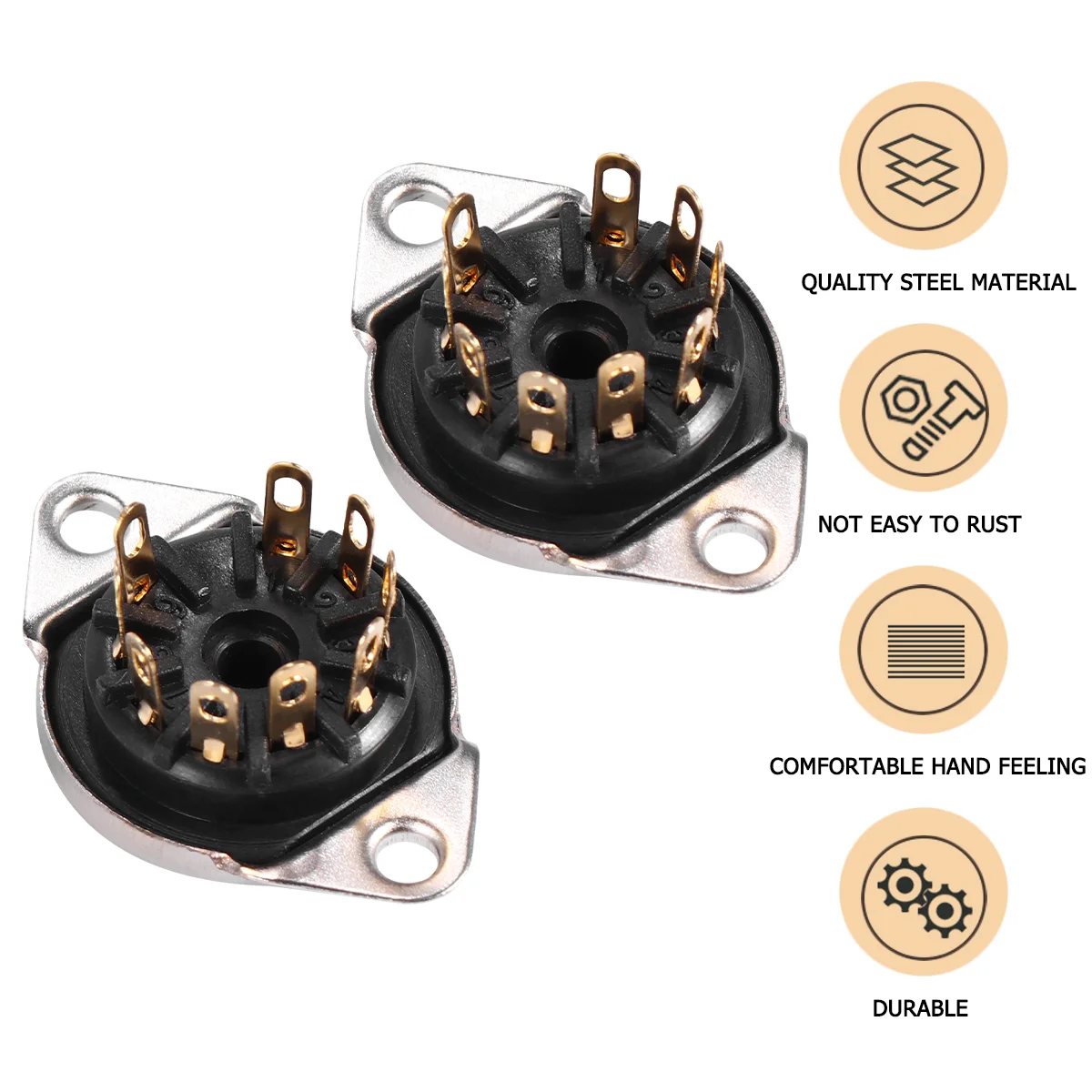 2 Pcs Guitar Audio Amplifier 9-Pin Electronic Tube Socket Ecc83 Base Accessories