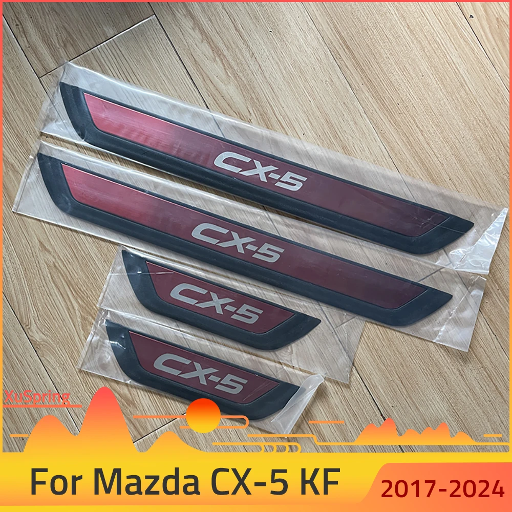 

4Pcs Exterior Door Sill Pedal For Mazda CX-5 CX5 KF 2017-2025 Car Scuff Plate Welcome Pedals Trim Styling Accessories