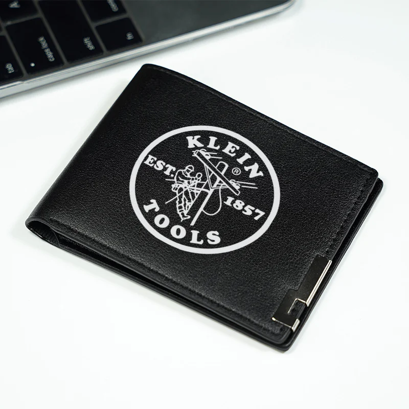 KLEIN TOOLS LOGO HEREN SLANKE PORTEFEUILLE PU-LEDER DUURZAAM LICHTGEWICHT BUSINESS STIJL DAG GEBRUIK PLAT DRUK ONTWERP