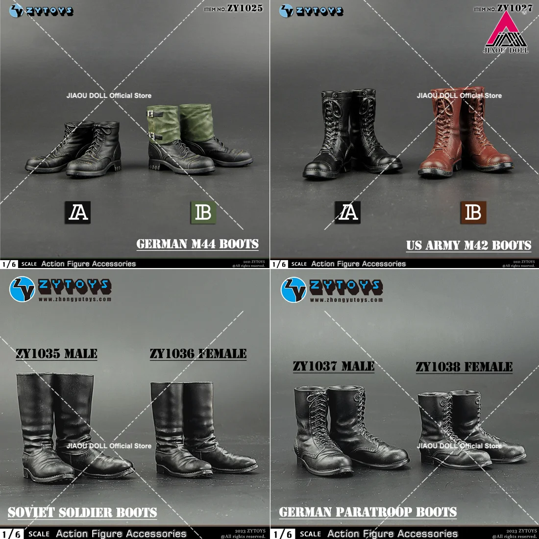 ZYTOYS ZY1024 ZY1038 1/6 bottes de Combat WWII bottes hautes militaires chaussures modèle adapté 12 ''mâle soldat figurine corps poupées jouet