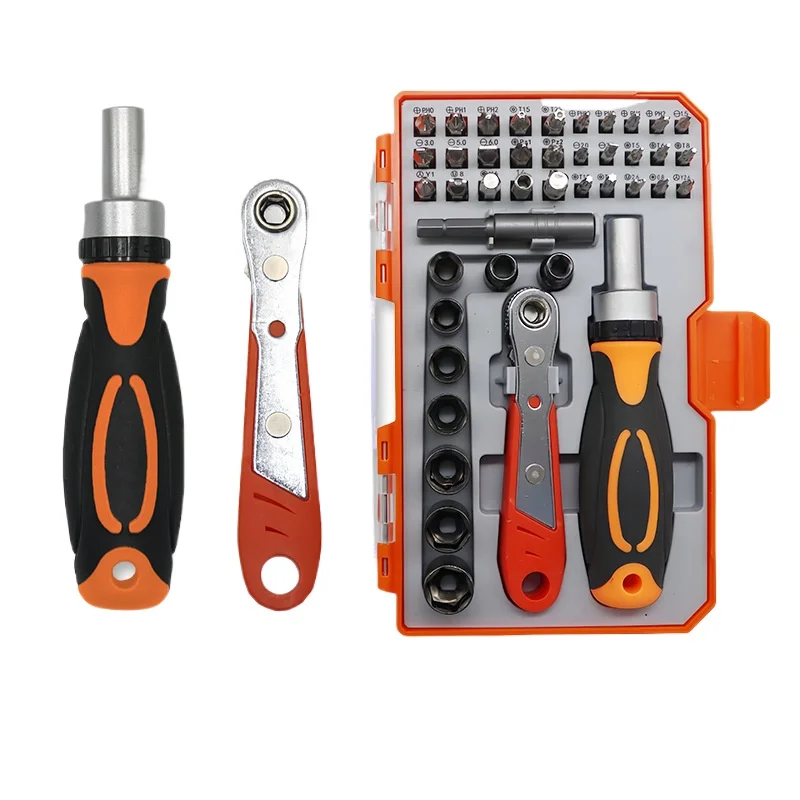 Ratchet Screwdriver Set 42-in-1 Multi-Function Socket & Bit Kit Portable Hand Tools High Torque Repair Tool for Home & Workshop