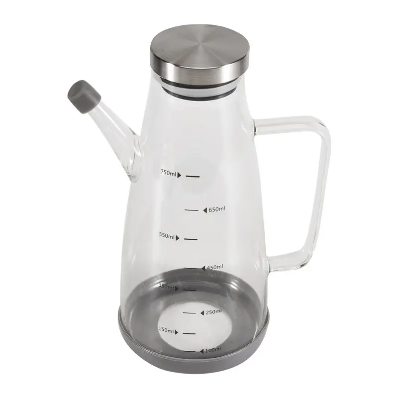 Y42A-Large High Borosilicate Glass Oil Bottle For Cooking,25Floz Oil And Vinegar Dispenser Cruet With Non-Slip Silicone Base