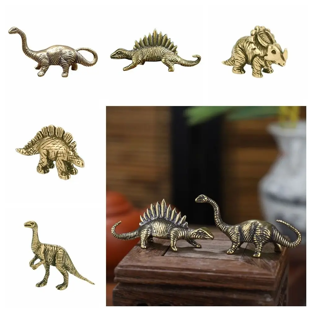 Lucky Alloy Dinosaur Statue Vintage Mini Dinosaur Miniatures DIY Animal Children Dinosaur Toy Decoration Crafts