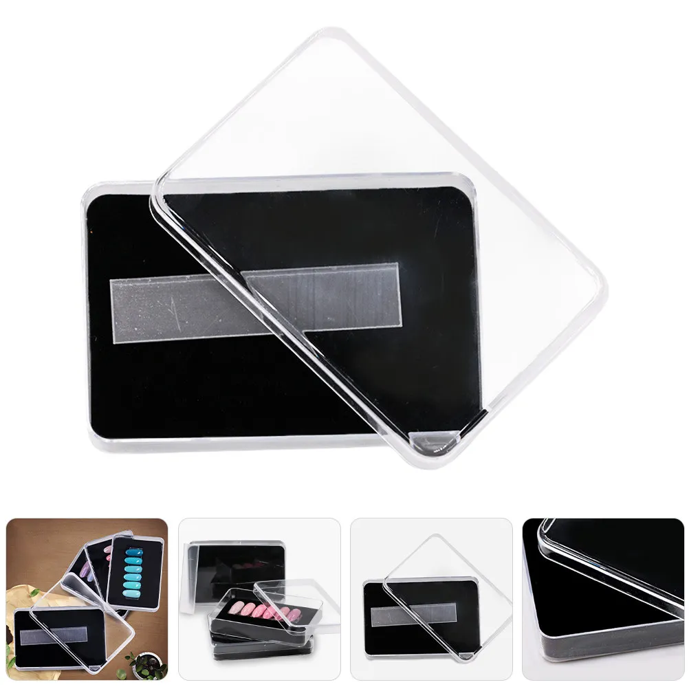 

Press on Nail Organizer Box Clear Plastic Nail Supplies Storage Case for Tips Gel Polish False Nails Professional Salon Home Use