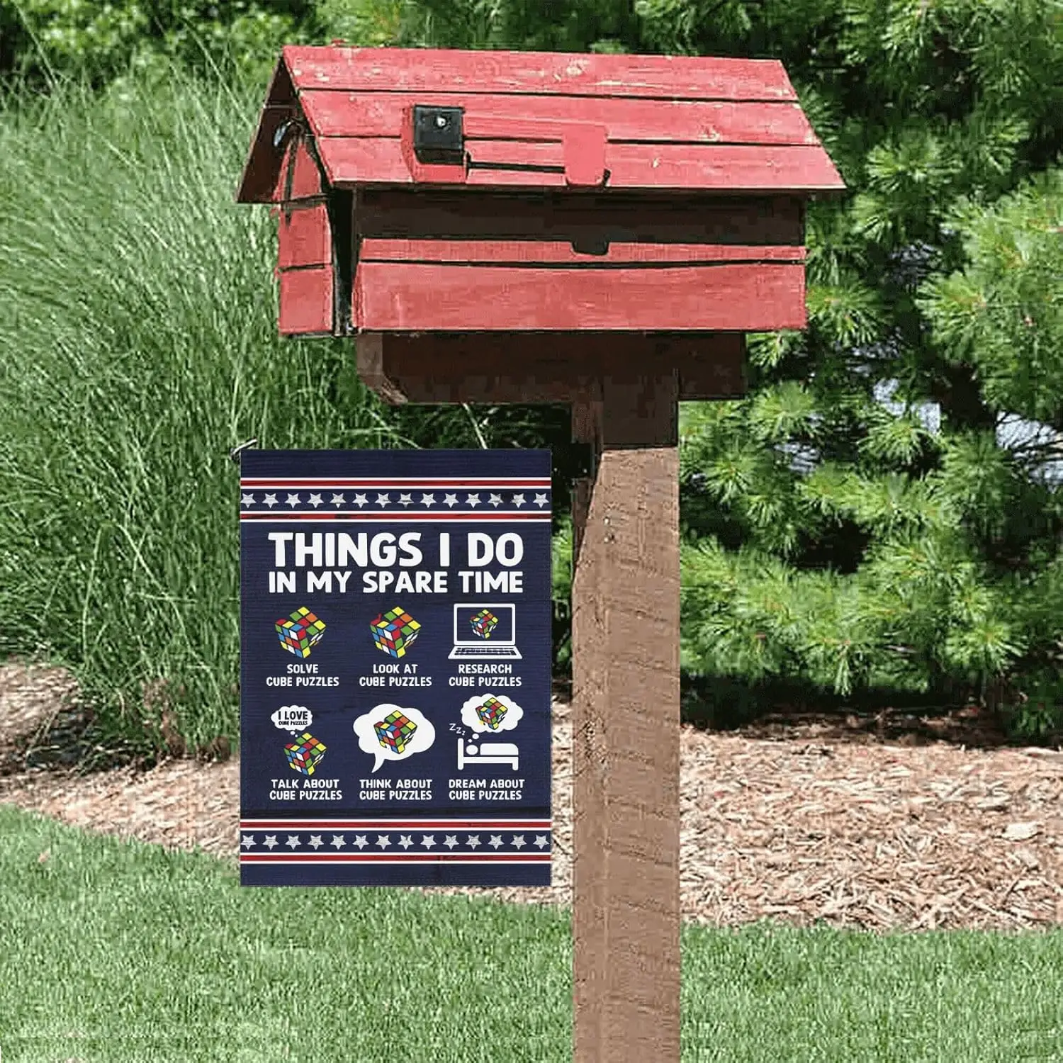 Made In US Puzzle Cube Speed Cubing Garden Flag Art Banners For Porch ZZM
