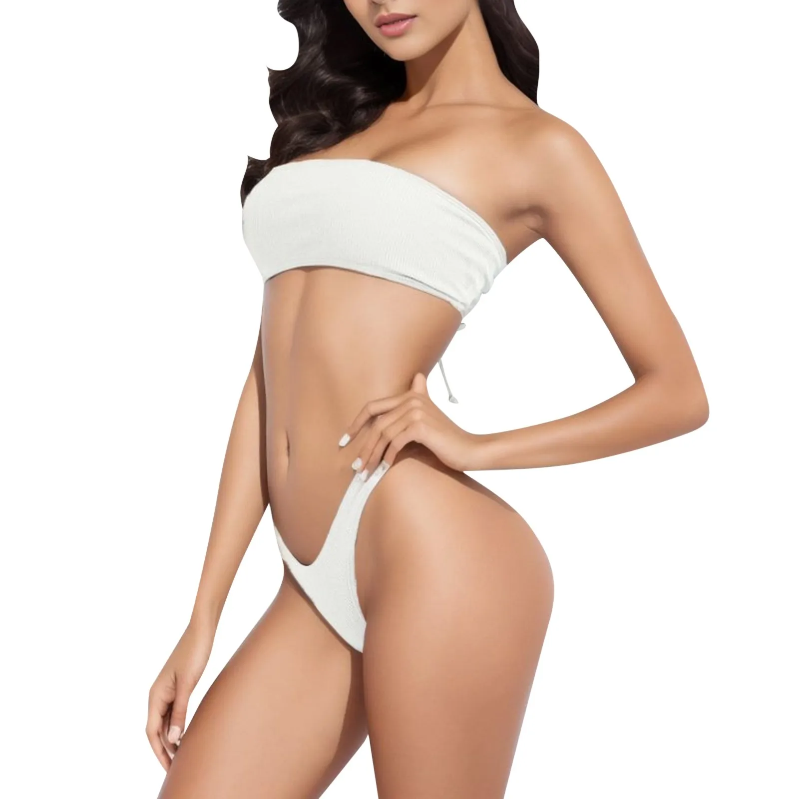 

Sexy Bikini Swimwear Women Swimsuit 2023 Solid Brazilian Bikini Set Tube Top Padded Bathing Suit Female Summer Beach Wear