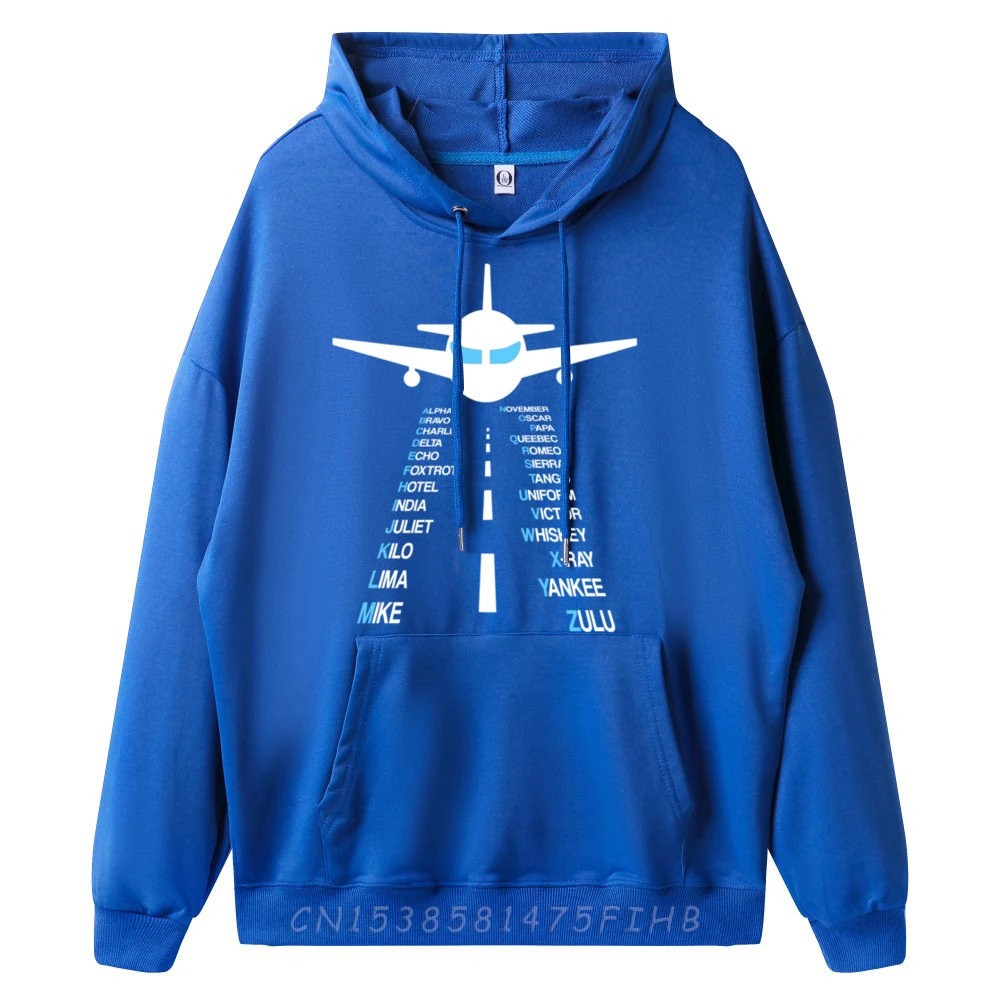 Pilot Phonetic Alphabet Cadet Airplane Oversized Hoodie Men Fall Graphic Pullover Hoodies Character