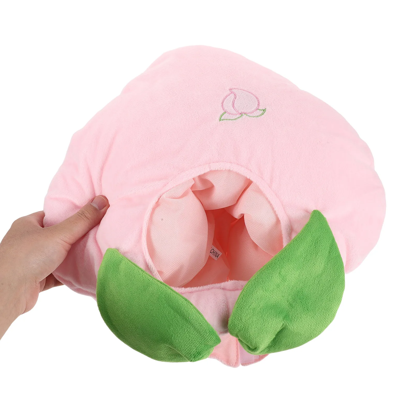 Peach Headwear Cartoon Fruit Hat Soft Kawaii Cute Costume Hat Funny Novelty Headband Party Cosplay Photography Prop Fruit Dress