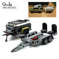 Rimorchio fuoristrada del contenitore del camion del rimorchio di MOC tecnico personalizzato per il regalo del giocattolo dei mattoni di DIY del modello dei blocchi di costruzione del Defender 42110