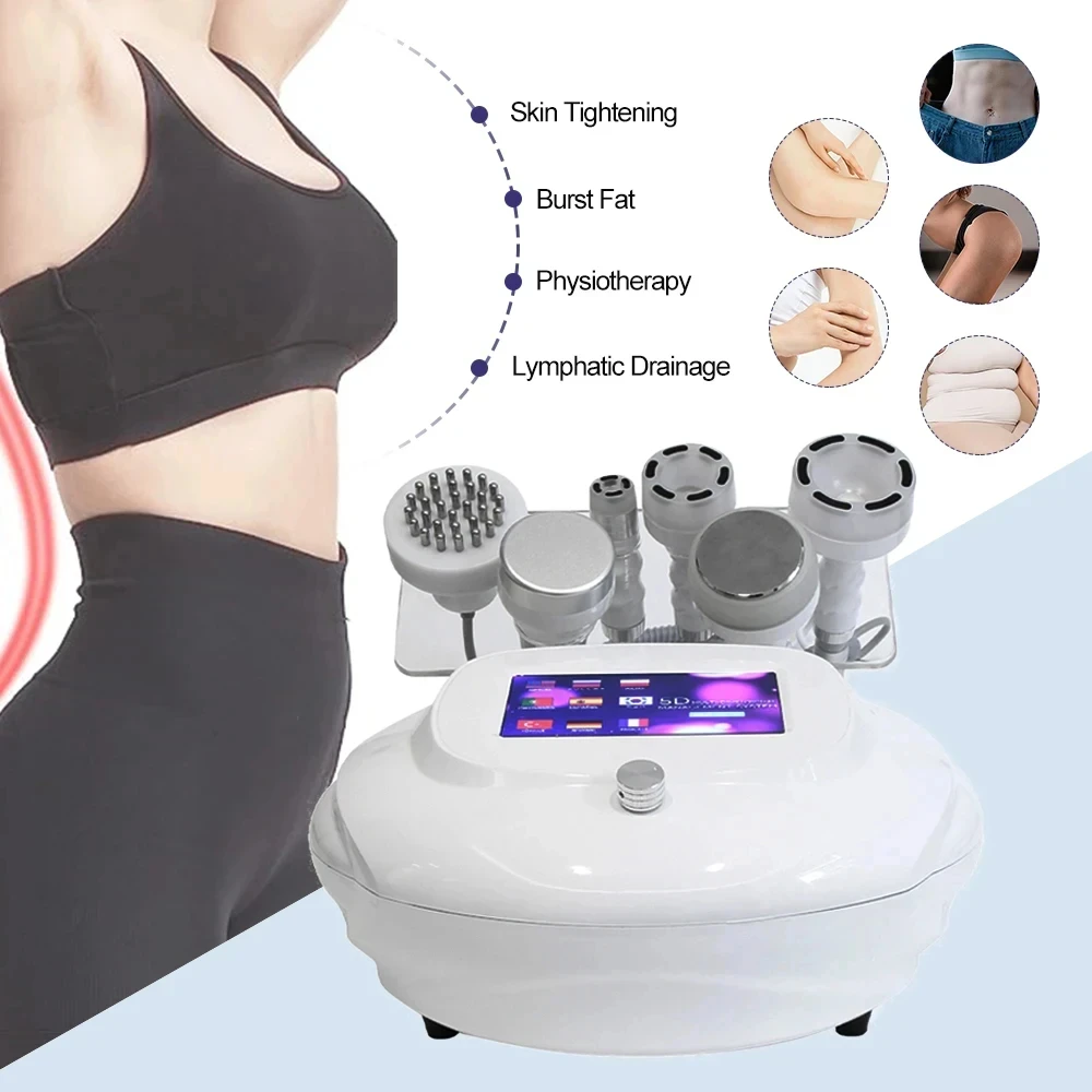 Newest 5D 120K Vacuum RF Slimming Machine 6 in 1 Ultrasonic Cavitation Anti Cellulite Body Massage Face Lfiting Device