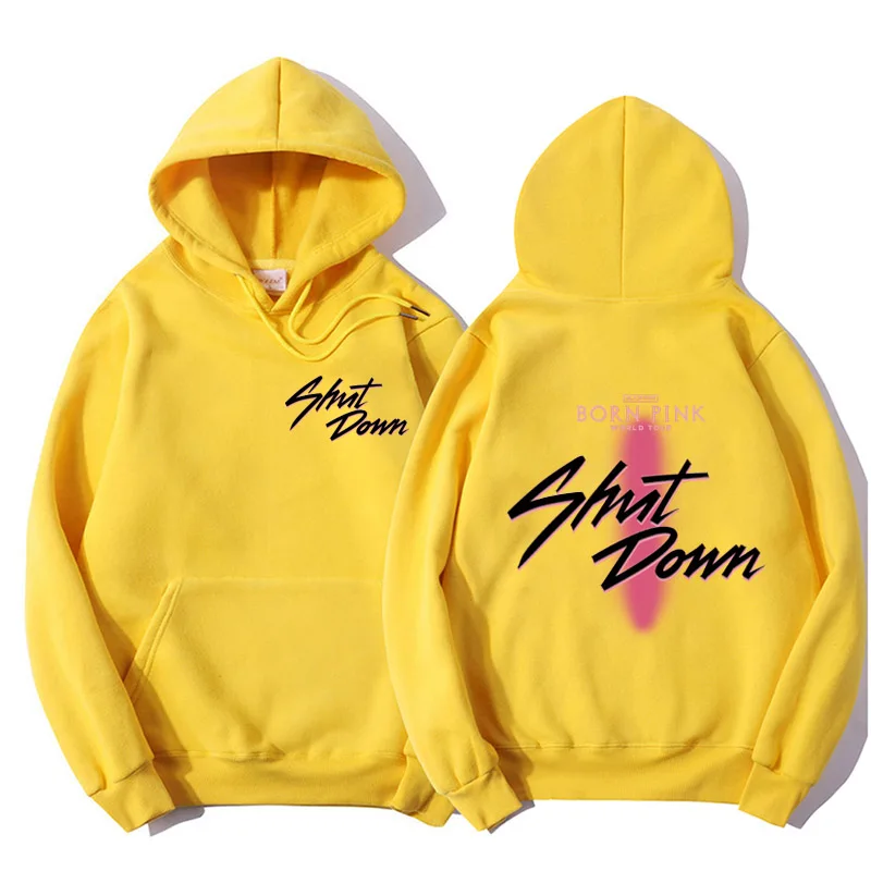 Umweltfreundlicher Shut Down Kpop Hoodie Lustiger Jisoo Lisa Rose Jennie Langarm Winter Warmer Modischer Sweatshirt für Männer und Frauen – Detail 7