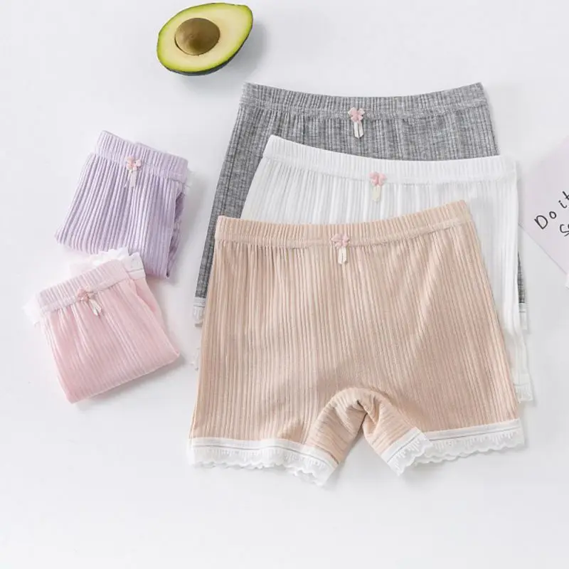 Girls Safety Short Pants Summer Children Breathable Underwear Leggings Prevent Emptied Shorts Kids Lace Bowknot Short Trousers